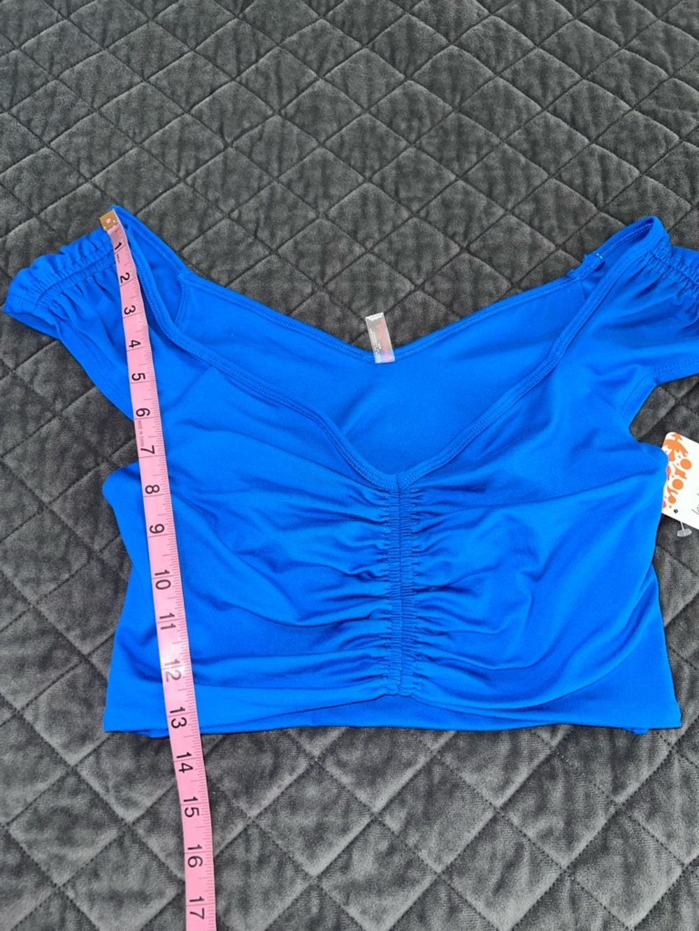 Free People Movement Breathe Deeper Crop Tank Top Women’s Medium Royal Blue B13 - Picture 4 of 9